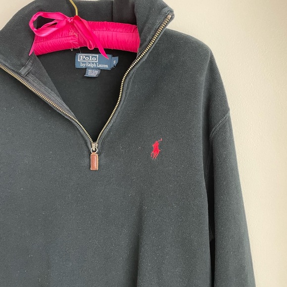 POLO Ralph Lauren pullover. Mens size S. 3/4 zip Black - Picture 4 of 7